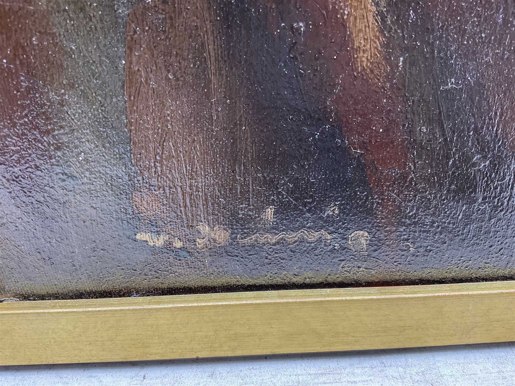 Circle of Walter Richard Sickert RA RBA (British 1860-1942): Gentleman in a Bowler Hat, oil on canvas indistinctly signed 50cm x 50cm