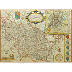 John Speed (British 1552-1629): 'The West Ridinge of Yorkeshyre' - West Yorkshire, 17th ce...