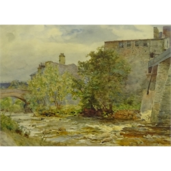 Frederick (Fred) Stead (British 1863-1940): Yorkshire Dales River Scene, watercolour signed 36cm x 50cm  