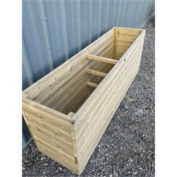 Large Ruby rectangular tanalised timber planters  - THIS LOT IS TO BE COLLECTED BY APPOINTMENT FROM DUGGLEBY STORAGE, GREAT HILL, EASTFIELD, SCARBOROUGH, YO11 3TX