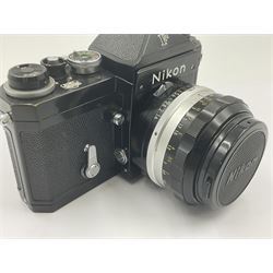 Nikon F 'Red Dot' NKJ camera body, serial no. 6575085, with 'Nikkor-S.C Auto 1:1.4 f=50mm lens, serial no. 1398642