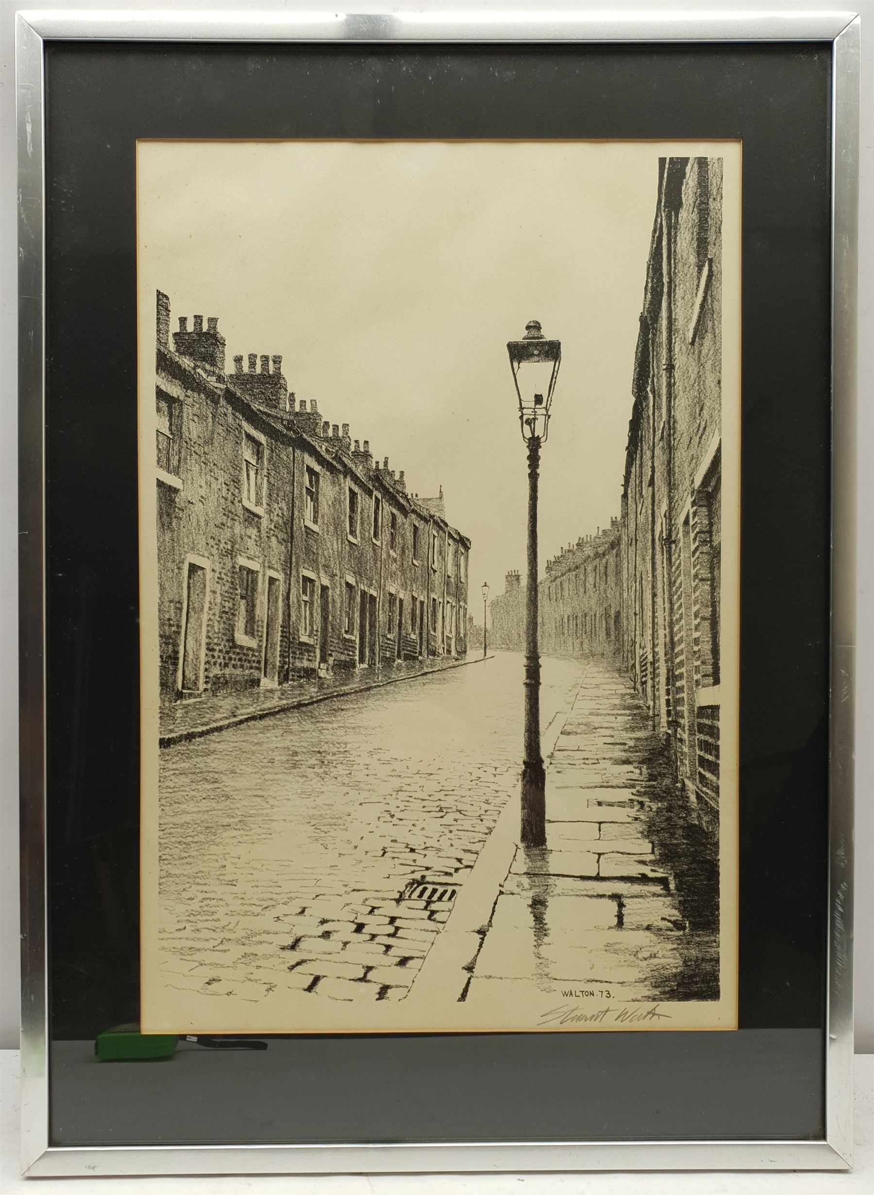 Stuart Walton (British 1933-): 'A Rainy Day Bradford', monochrome print signed in pencil 46cm x 30cm