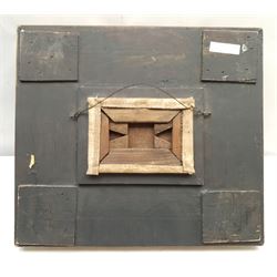 Heavy gilt frame, containing textured print on canvas, aperture 5