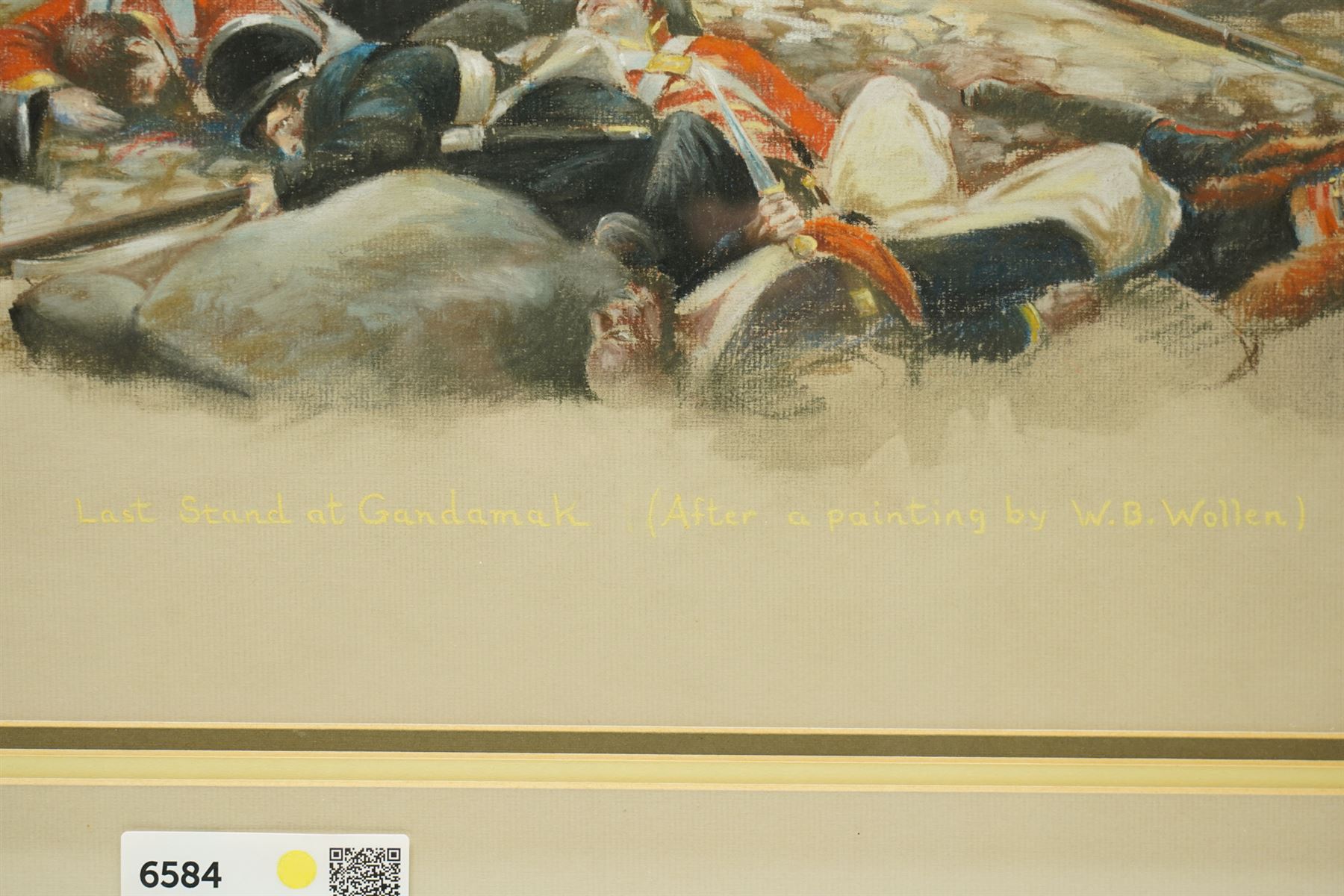 Joel Kirk (British 1948-) after William Barns Wollen (British 1857-1936): 'The Last Stand at Gundermuck', pastel signed and titled 53cm x 83cm