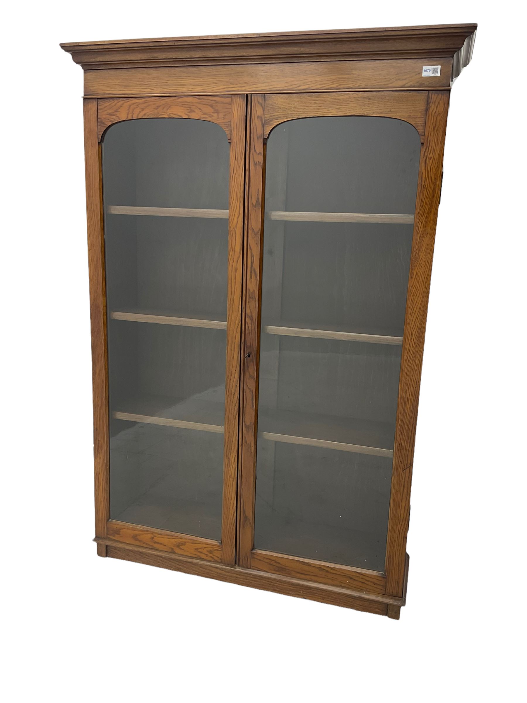Edwardian oak bookcase display The Furnishings Sale