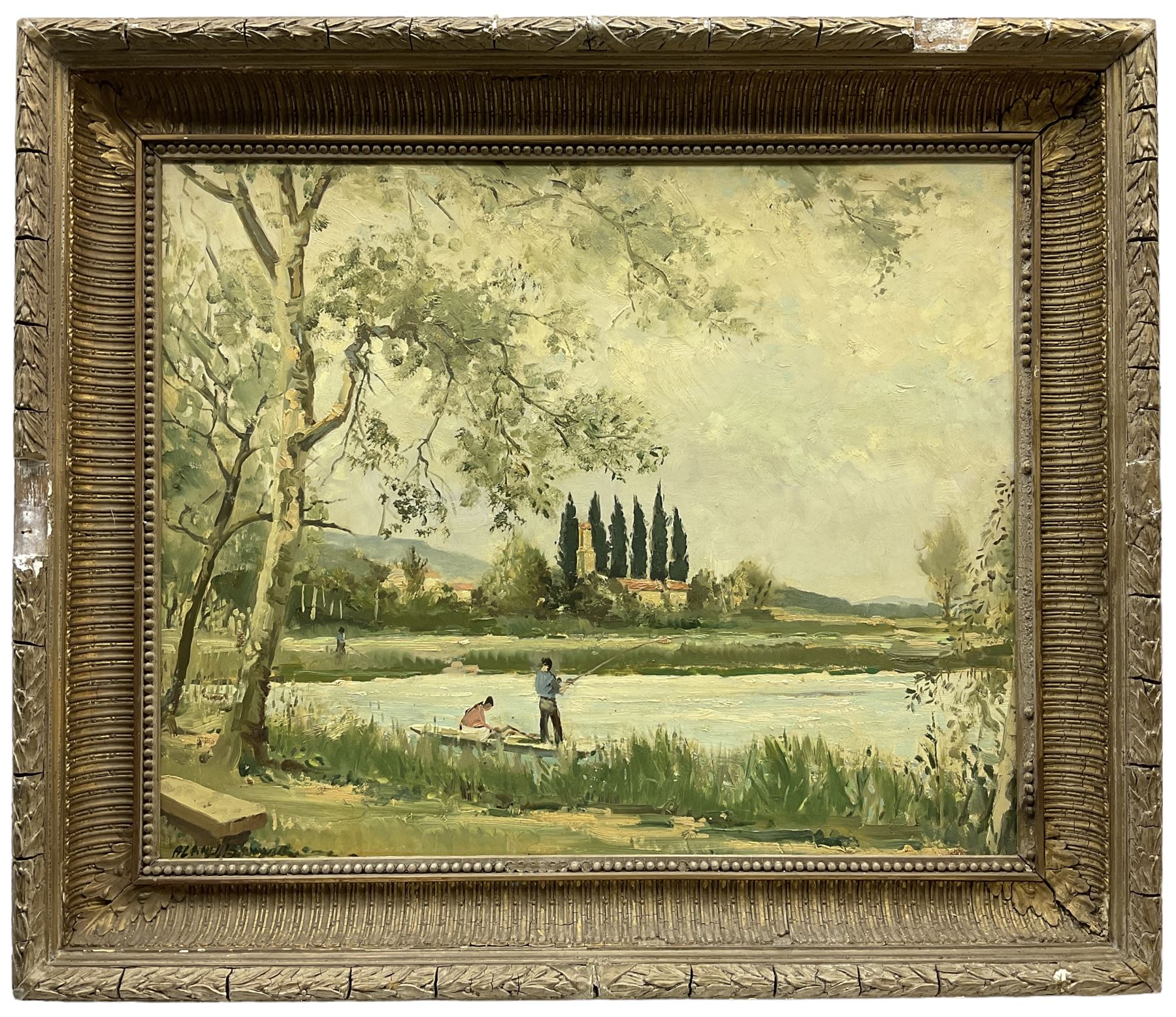 Alan J Brewer (20th Century): 'Lake Banyoles Girona', on board signed, titled verso 46cm x 57cm 
Provenance: purchased David Duggleby Ltd 29th July 2002 Lot 409