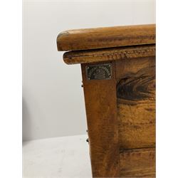 Ancient Mariner - hardwood side table, rectangular top over two short and one long drawer, turned supports joined by undertier