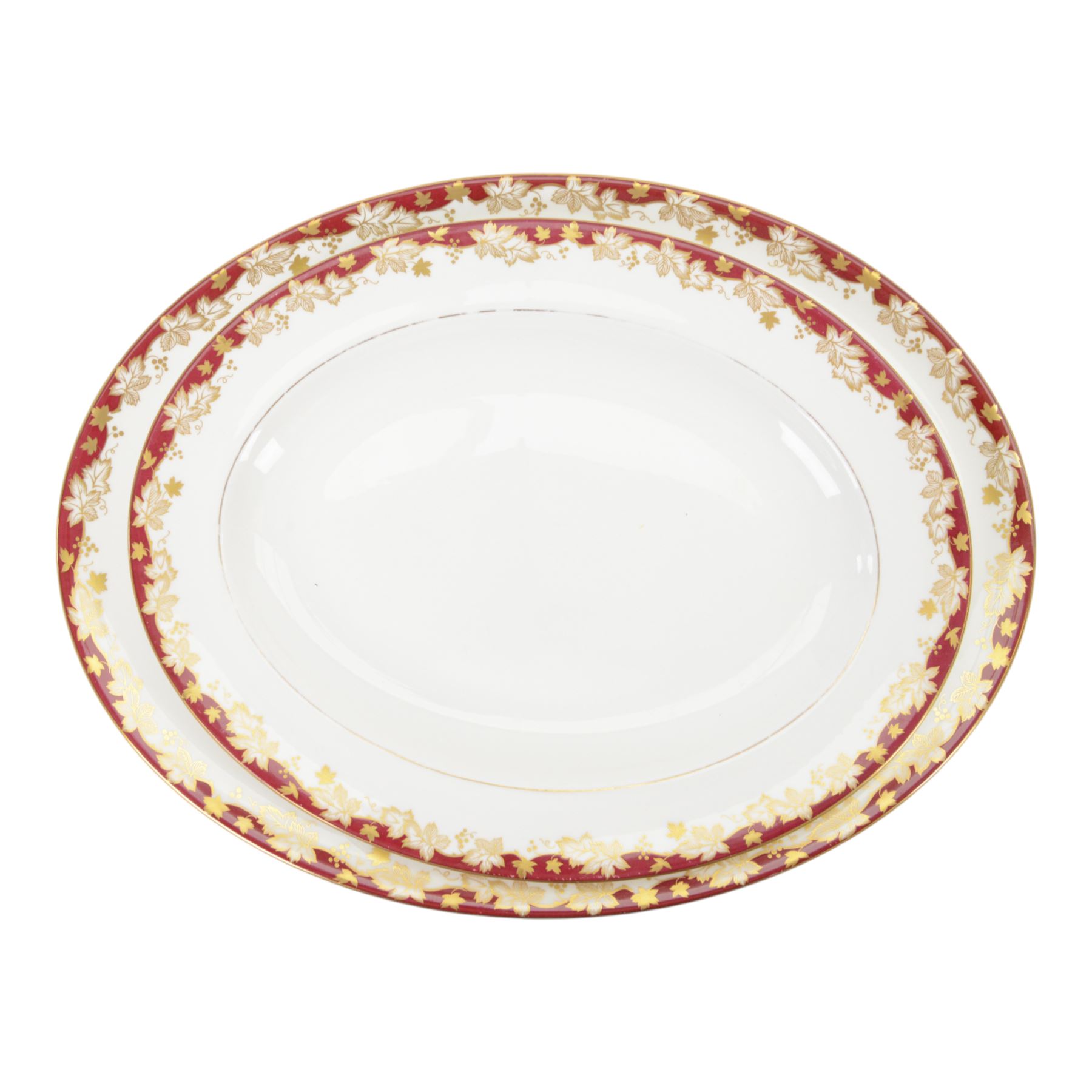 Royal Doulton Winthrop dinner service for eight, including dinner plates, side plates, twin handled bowls and saucers, two covered dishes, two sauceboats and saucers etc 