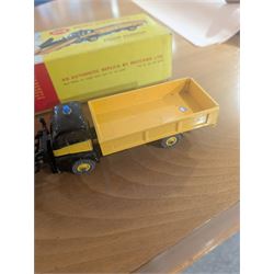 Three Dinky Toys diecast vehicles, comprising Field Marshall Tractor no. 301, Shell BP Fuel Tanker no. 944 and Snow Plough no. 958, all boxed