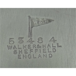 Silver tray shaped fretwork border by Walker & Hall Sheffield 1913 57cm, 94oz  