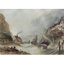 Joseph Newington Carter (British 1835-1871): Running into Cowbar Beck - Staithes', watercolour with scratching out signed and dated '67, 17cm x 23cm 
Provenance: private local collection, purchased David Duggleby Ltd 16th September 2013 Lot 165