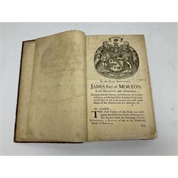 Nisbet Alexander: A System of Heraldry Speculative and Practical with the True Art of Blazon According to the Most approved Heralds in Europe[...], R. Fleming, Edinburgh, 1722, 1742, 2 vols, engraved plates, full calf binding re-backed using original boards 
