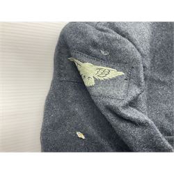 British RAF uniform, including jacket and trousers, modern RAF uniform buttons and a collection of reproduction wartime newspapers