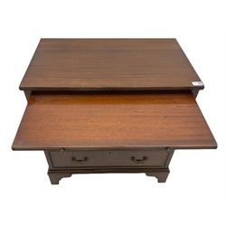 20th century mahogany chest, fitted with slide above two short and two long drawers