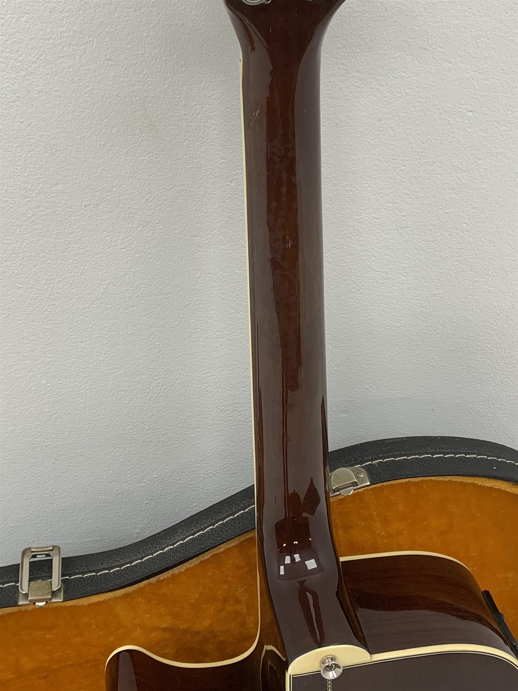  Yamaha model FG-450S-C acoustic/electric guitar with rosewood back and sides and spruce top, fitted with Artec Edge-Nds chromatic tuner, L104cm, in hard carrying case. From the collection of the late John Burgess of Beverley who played in the bands Penjants, Wine, Strollers, Revox, Sound Foundation, Pickle Belly Alley, Ragamuffins and Jerryattricks.