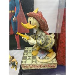 Disney Showcase Collection ‘Ever Willing Ever Ready’ figurine in original box, with further assorted figures and toys to include Danger Mouse, Gremlins, Wall-E etc, in two boxes 