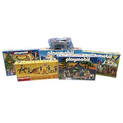 Playmobil - sets 3040, 3896 and 4150 (Adventskalender); all boxed; and Noah's Ark in associated box; together with Playpeople 1770 U.S. Cavalry Super Set; boxed (5)