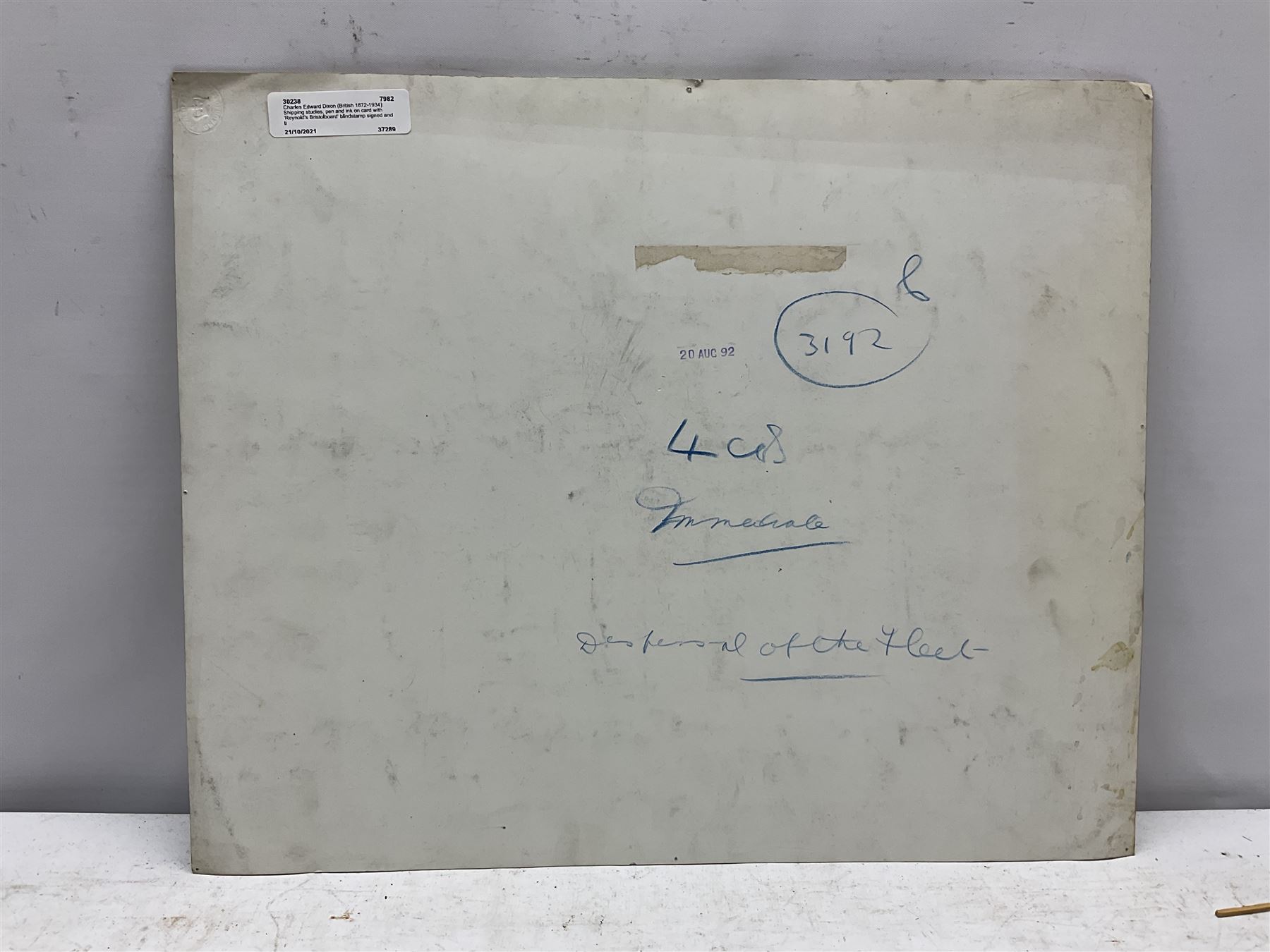 Charles Edward Dixon (British 1872-1934): Shipping studies, pen and ink on card with 'Reynold's Bristolboard' blindstamp signed and titled 32cm x 39cm; 'The Procession entering Portsmouth Harbour', pen and ink on paper signed with monogram, dated Nov 4/01 verso 20cm x 32cm (unframed) (2)