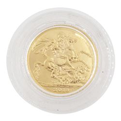 Queen Elizabeth II 2013 gold full sovereign coin, housed in an Imperial Coins case