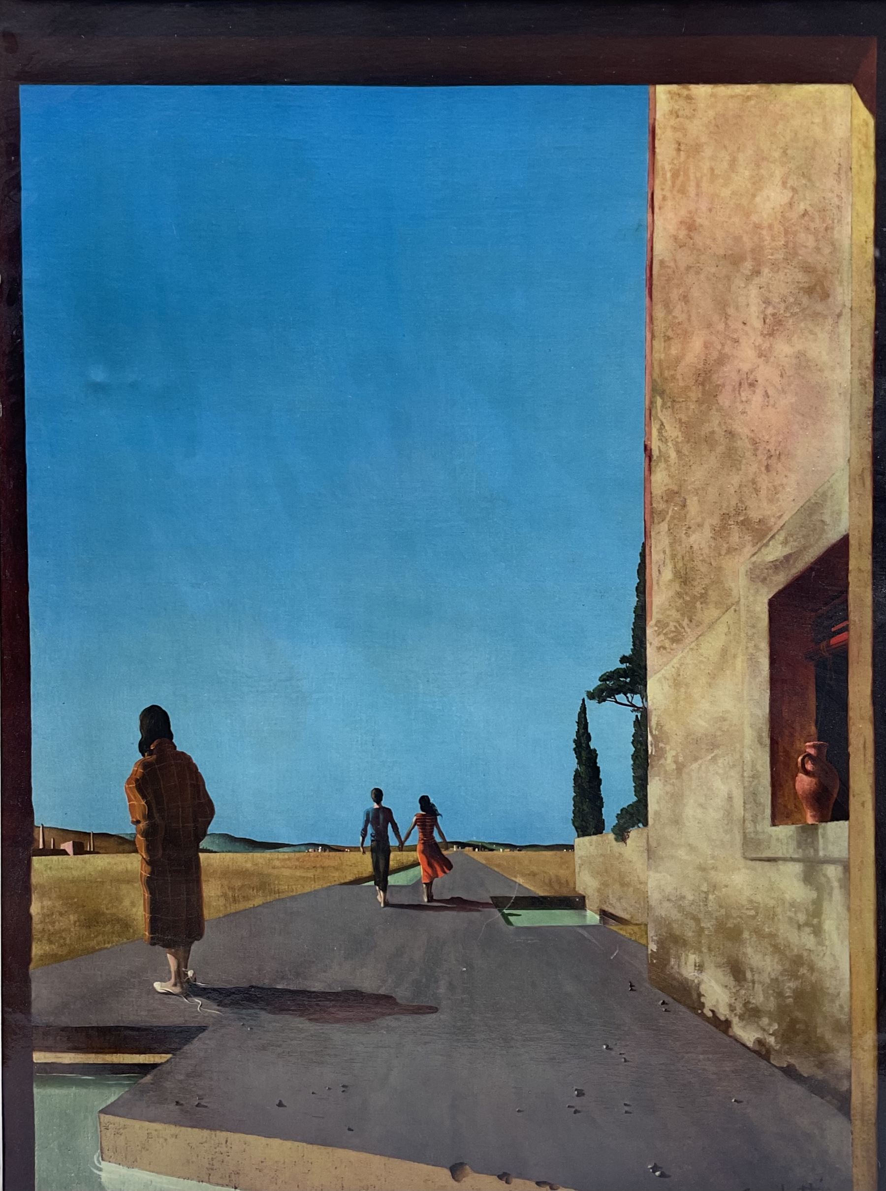 After José Manuel Capuletti (Spanish 1925-1978): 'New Horizons', colour print on canvas signed in the plate 66cm x 49cm