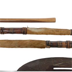 Collection of 19th century and later African spears, paddle and carvings
Provenance: the vendor's grandfather was a Methodist missionary who visited Africa between 1895-1903 and brought these items back on his return to England, paddle L151cm