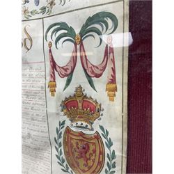 Large 18th century framed and glazed Indenture for King George III to George Rivers, Lord Rivers of Straths Saye, including frame H92.5cm L107.5cm