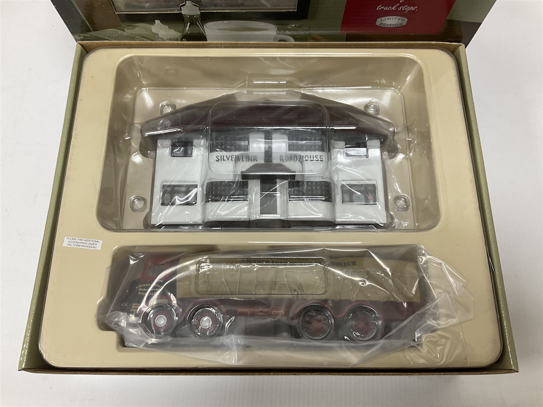 Corgi - six Cafe Connection boxed sets to include CC10501 ERF K. Platform Lorry - Richard Read (Transport) Ltd. Coronation Cafe; CC10801 Foden S21 Tipper with Gravel Load - Moreton C Cullimore & Son Ltd. The Towers; CC11603 Albion Reiver Sheeted Platform Lorry - W.H. Malcolm Ltd. Jungle Cafe; with three further examples, all boxed (6)