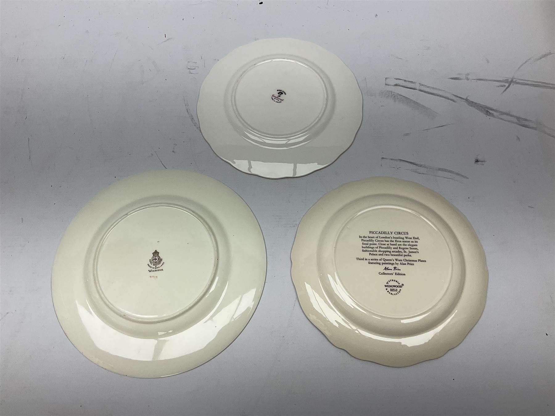 Royal Worcester trinket dish and vase, together with Palissy 'Herring Hunting Scenes' plate , Gerz West German Beer Stein, musical Toby jug and other ceramics 