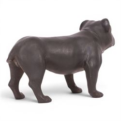 Wedgwood Black Basalt Bulldog, designed by Ernest Light, with impressed mark beneath, H7cm