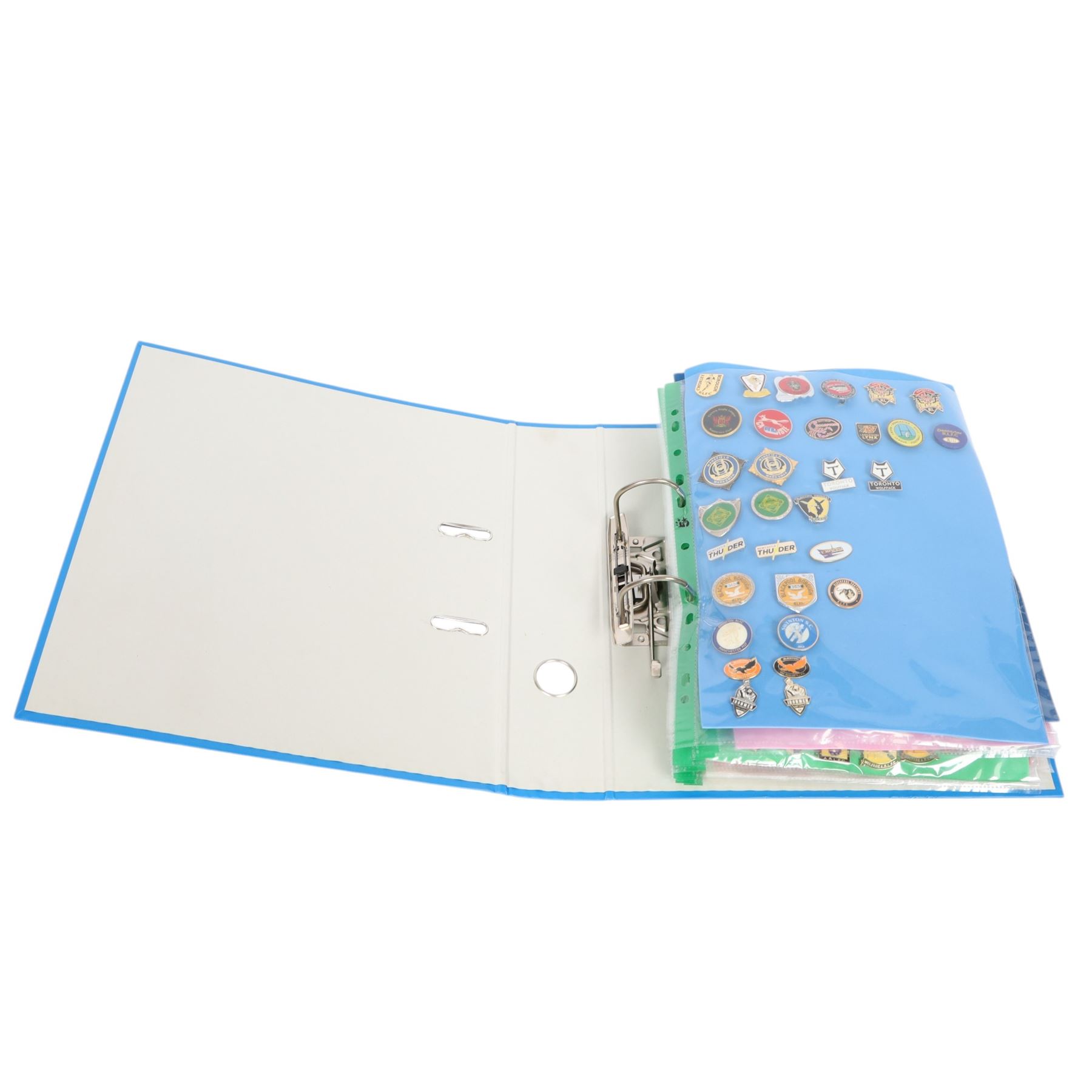 Amatuer Rugby League club enamel badge collection, from teams including Hull Wyke, Sheffield Forgers, London Griffins, Medway Dragons, Hillfoot Rams, Fife Lions, Conwy Celts, Carluke, Devon Sharks, Brotherton Bulldogs, Aspatria Hornets, Army XIII, Bristol Sonics, etc, housed in one folder, (approximately 320)