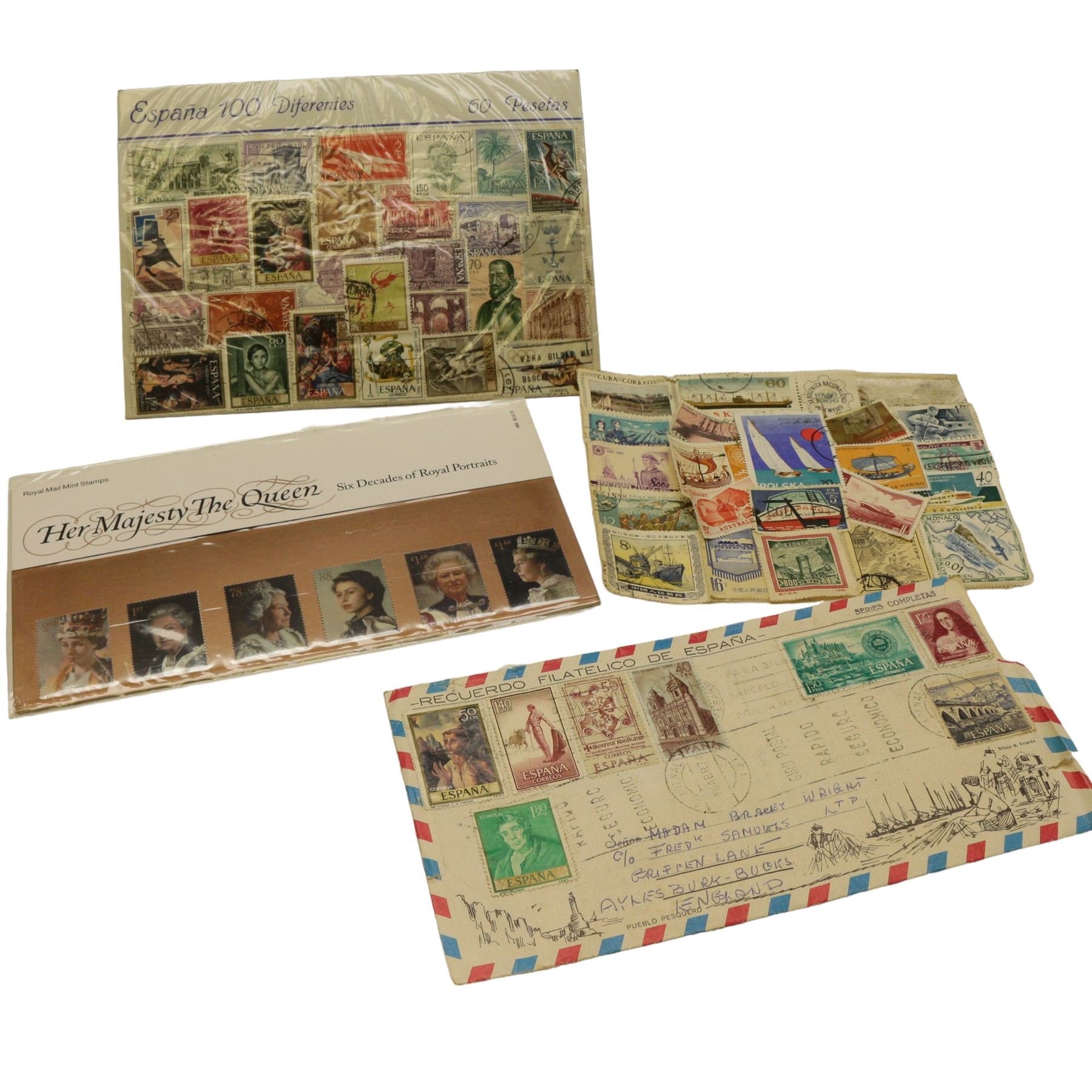 World stamps including United States of America, Paraguay, South Africa, Zanzibar etc, housed in various albums or folders and loose, in one box