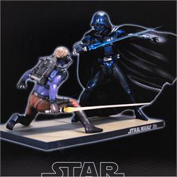 Limited edition Kotabukiya Craftsmanship Art FX Star Wars 1:7 scale pre-painted model kit 'Luke Skywalker vs. Darth Vader (Ralph Mcquarrie Version)', boxed with instructions