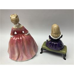 Eight Royal Doulton figures, including Ascot HN2356, Rebecca HN2805, Top o the Hill HN1833 etc