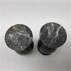 Pair of miniature marble vases, H10cm  
