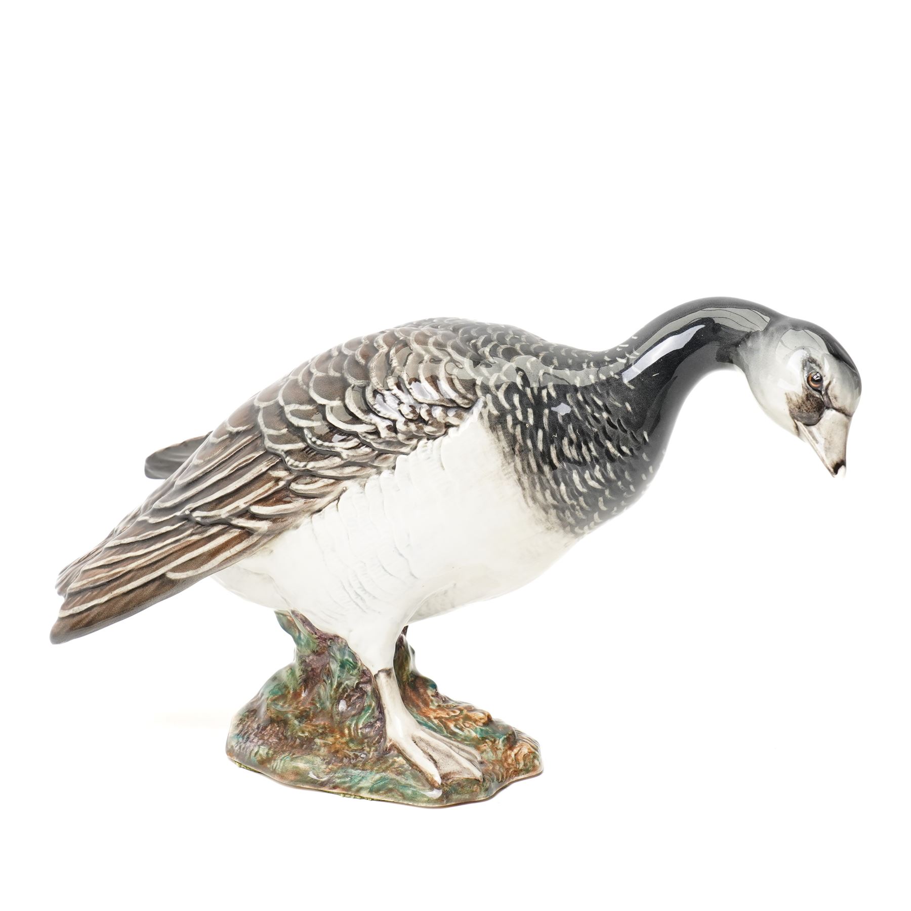 Beswick Barnacle Goose no. 1052, withdrawn 1968, stamped to base, and a Beswick rearing Welsh cob, in brown gloss, no. 1014 (2)