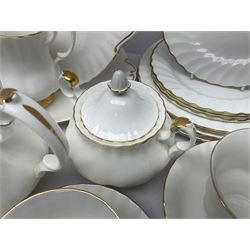 Royal Albert Val D'or pattern tea service for six, comprising teapot, milk jug, sucrier, six teacups and saucers, tea plates, side plates, dessert plates, etc (33)