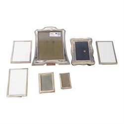 Seven silver mounted photograph frames, including pair of small rectangular examples, all hallmarked, tallest H