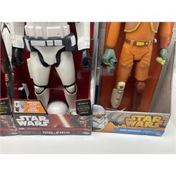 Star Wars - seven Jakks Pacific Big-Figs comprising Praetorian Guard, Chewbacca, Finn, C-3PO, First Order Snowtrooper, Ezra Bridger and Kanan Jarras; all boxed with factory fixings; and another unboxed Stormtrooper (8)