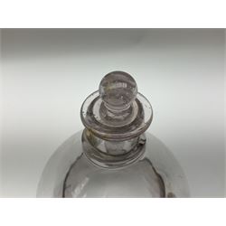 19th Century glass fly trap and stopper, H20cm
