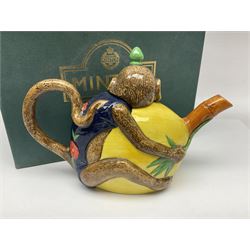 Minton Archive collection monkey teapot, limited edition 1690/1793, with certificate and original box