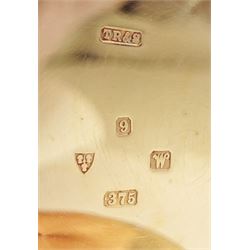 Early 20th century 9ct gold full hunter keyless lever pocket watch by American Watch Company, Waltham, No. 20107240, white enamel dial with Arabic numerals and subsidiary seconds dial, makers mark T R & S, Chester 1922