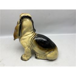Composite model of a seated Basset Hound, H34cm