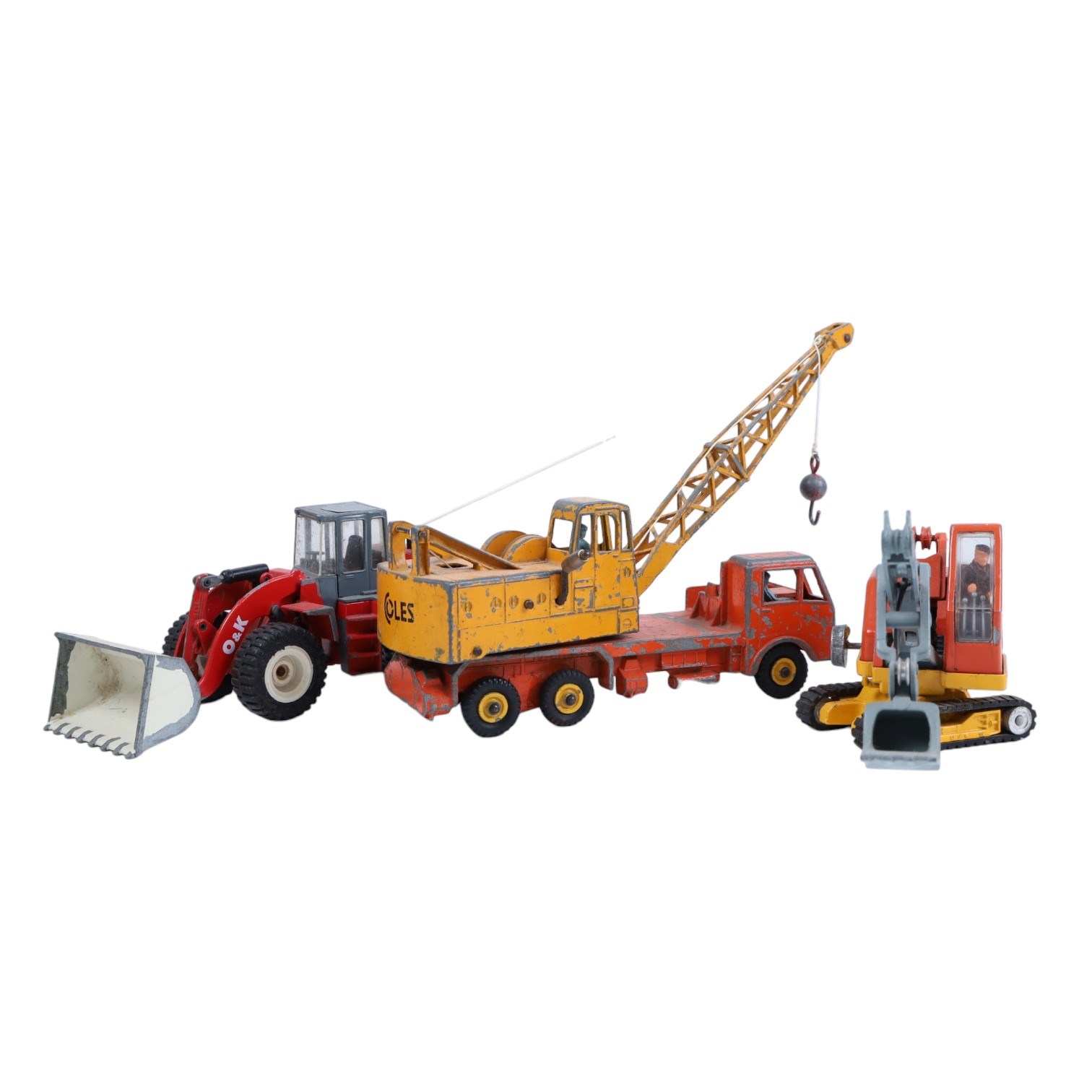 1980s reproduction tinplate Paya Bugatti and a collection of diecast tractors including Triang and Corgi examples
