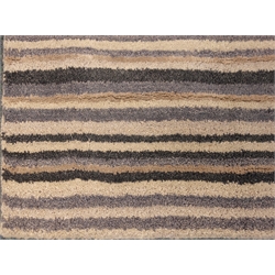  Modern Indian super handloom wool rug, steel grey stripped field, 300cm x 200cm   