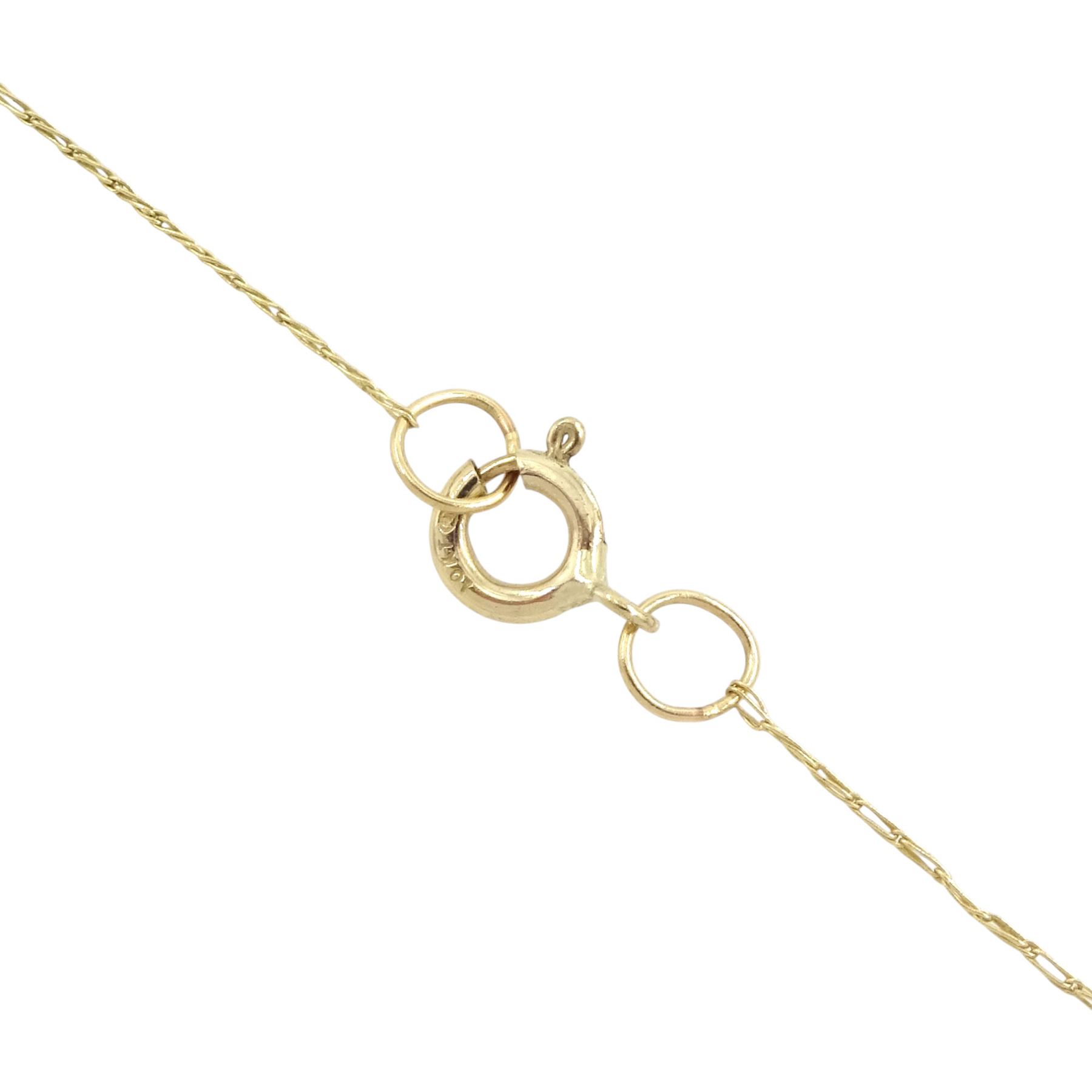 Gold single stone csarite ring and a gold opal triplet pendant necklace, both 9ct 