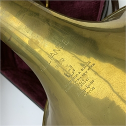 La Fleur & Son Alliance brass French horn imported by Boosey & Hawkes London serial no.3436 in fitted carrying case with key change slide and mouthpiece