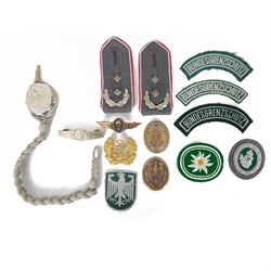 West German Bundeswehr military badges for army, navy and airforce, together with army lanyard
