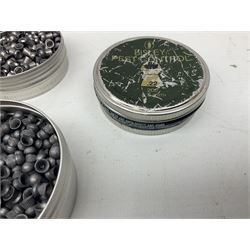 Webley Hurricane .22 air pistol with over lever action and thumb safety L27cm; Webley Premier .22 air pistol with over lever action No.816; part Diana model 2 air pistol; and quantity of .22 pellets in three tins