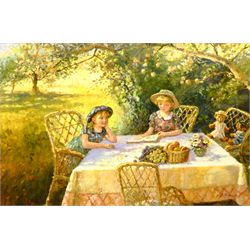 Paul J Attfield (British 1950-): Teddy Bear's Picnic, oil on canvas signed 50cm x 75cm