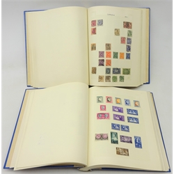  Collection of Queen Victoria and later, Great British and World stamps in two 'Stamford Major' stamp albums including Great British Queen Victoria used stamps, King George VI seahorse, Aden, Australia, Belgium, British Guiana, Canada, Cayman Islands mint stamps, Ceylon, China, French Colonies, Gibraltar, Gold Coast, Hong Kong, Malta etc (2)  
